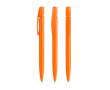 Plastic BIC®-balpen met personaliseerbare clip en blauwe inkt kleur oranje