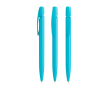 Kunststof BIC®-pen met ergonomische grip en zwarte inkt kleur cyaan blauw