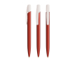 Plastic pen met stevige clip en blauwe inkt Media Clic Glacé BIC® kleur rood