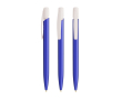 Plastic pen met stevige clip en blauwe inkt Media Clic Glacé BIC® kleur blauw