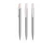 Plastic pen met stevige clip en zwarte inkt Media Clic Glacé BIC® kleur zilver