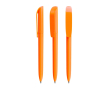 Plastic BIC® pen met brede clip en blauwe inkt kleur oranje