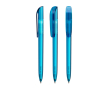 Plastic BIC® pen met brede clip en blauwe inkt kleur doorzichtig lichtblauw