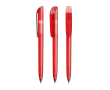Plastic BIC® pen met grote clip en zwarte inkt kleur doorzichtig rood