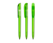 Plastic BIC® pen met grote clip en zwarte inkt kleur doorzichtig groen