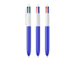 Kunststof pen in frosted stijl met 4 kleuren inkt BIC® kleur blauw