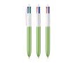 Kunststof pen in frosted stijl met 4 kleuren inkt BIC® kleur appel groen