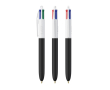 Plastic balpen met zachte soft touch en vier kleuren inkt BIC® kleur wit/zwart