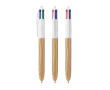 Plastic balpen met houteffect, gemaakt in de EU, met 4 inkten BIC® kleur hout
