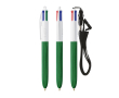 Plastic pen met houteffect en inkt in 4 kleuren BIC® kleur groen
