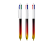 Plastic balpen met metallic afwerking en 4 kleuren Flags BIC® kleur rood