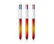 Plastic balpen met metallic afwerking en 4 kleuren Flags BIC® kleur geel