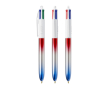 Plastic balpen met metallic afwerking en 4 kleuren Flags BIC® kleur blauw