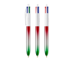 Plastic balpen met metallic afwerking en 4 kleuren Flags BIC® kleur groen