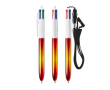 Plastic balpen met metallic look en 4-kleuren inkt Flags BIC® kleur geel