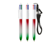 Plastic balpen met metallic look en 4-kleuren inkt Flags BIC® kleur groen