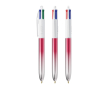Plastic balpen met meerkleurmechanisme, 4 kleuren BIC® kleur fuchsia