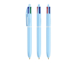 Kunststof pen met pastelafwerking en 4 kleuren inkt BIC® kleur pastel blauw