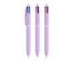 Kunststof pen met pastelafwerking en 4 kleuren inkt BIC® kleur lila