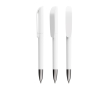 Plastic BIC®-balpen met verchroomde metalen grip en blauwe inkt kleur wit