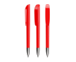 Plastic pen met verchroomd metalen detail en zwarte inkt BIC® kleur rood