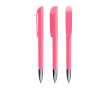 Plastic pen met verchroomd metalen detail en zwarte inkt BIC® kleur rosesmaak