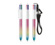Plastic pen met metallic kleurverloop en 4 kleuren inkt BIC® kleur meerkleurig
