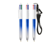 BIC® balpen met metallic tweekleurig design en 4 kleuren inkt kleur blauw