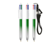 BIC® balpen met metallic tweekleurig design en 4 kleuren inkt kleur groen