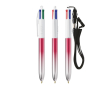 BIC® balpen met metallic tweekleurig design en 4 kleuren inkt kleur fuchsia
