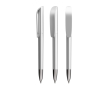 Navulbare plastic balpen met zwarte inkt Super Clip Glacé BIC® kleur zilver