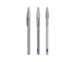 Navulbare matte metalen balpen met blauwe inkt Cristal® ReNew BIC® kleur glanzend zilver