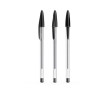 Klassieke transparante plastic pen met zwarte inkt BIC® Cristal® kleur zwart