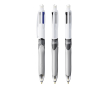 Multifunctionele kunststof pen met 3 inkten en vulpotlood BIC® kleur wit/grijs