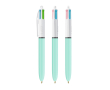 Plastic BIC®-pen met vier trendy inktkleuren kleur aquamarijn