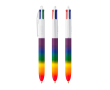 Plastic balpen in regenboogstijl met 4 kleuren inkt BIC® kleur meerkleurig