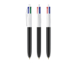 Gerecyclede kunststof balpen, uit de EU, met 4-kleureninkt BIC® kleur wit/zwart