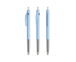 Intrekbare, ergonomische kunststof pen met blauwe inkt BIC® kleur pastel blauw