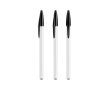 Plastic pen met klassieke dop en zwarte inkt Style BIC® kleur wit/zwart