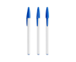 Plastic pen met klassieke dop en blauwe inkt Style BIC® kleur wit/blauw
