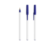 Klassieke plastic pen met dop en zwarte inkt Round Stic BIC® kleur marineblauw