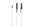 Gerecyclede kunststof pen met dop en blauwe inkt Round Stic® BIC® kleur zwart
