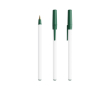 Gerecyclede kunststof pen met dop en blauwe inkt Round Stic® BIC® kleur groen