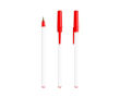 Gerecyclede kunststof pen met dop en blauwe inkt Round Stic® BIC® kleur rood