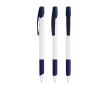 Gerecyclede kunststof balpen met zachte grip en blauwe BIC®-inkt kleur marineblauw