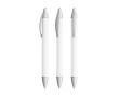 BIC® balpen van gerecycled plastic met brede houder en blauwe inkt kleur zilver