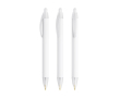 BIC® balpen van gerecycled plastic met brede houder en blauwe inkt kleur doorzichtig wit
