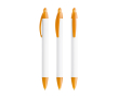 BIC® balpen van gerecycled plastic met brede houder en blauwe inkt kleur doorzichtig oranje