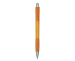 Transparante kunststof klikpen met blauwe inkt Striped Grip BIC® kleur oranje