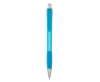 Transparante kunststof klikpen met blauwe inkt Striped Grip BIC® kleur cyaan blauw